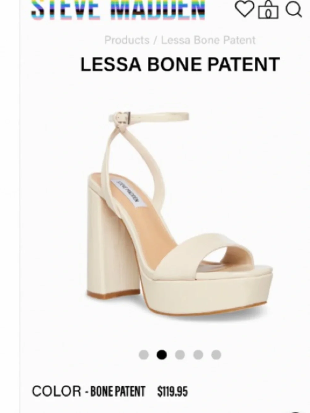 Steve Madden Bone Patent Platform Sandal